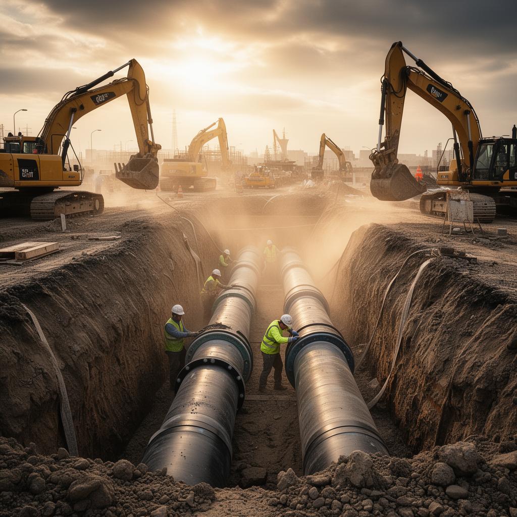 Large-diameter industrial pipeline infrastructure